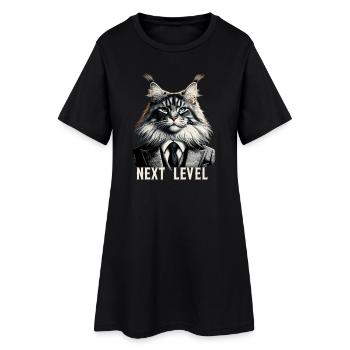 Maine Coon Katze Next Level Anzug Erfolg Geschenk - Frauen T-Shirt-Kleid - Schwarz - Vorne