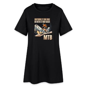 Mountainbike ist meine Droge Die Natur mein Rausch - Frauen T-Shirt-Kleid - Schwarz - Vorne