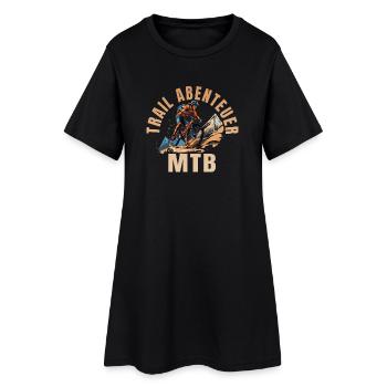 Trail Abenteuer - Frauen T-Shirt-Kleid - Schwarz - Vorne