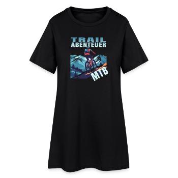 Trail Abenteuer - Frauen T-Shirt-Kleid - Schwarz - Vorne