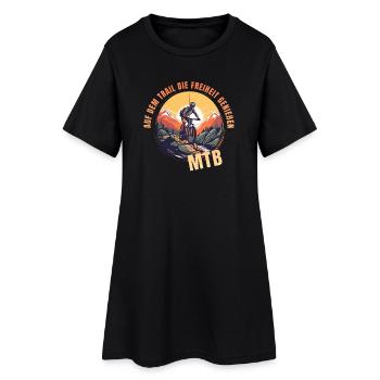 Auf dem Trail die Freiheit genießen - Frauen T-Shirt-Kleid - Schwarz - Vorne