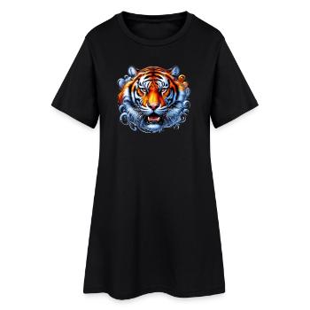 Tigre - Robe T-shirt Femme - noir - Devant