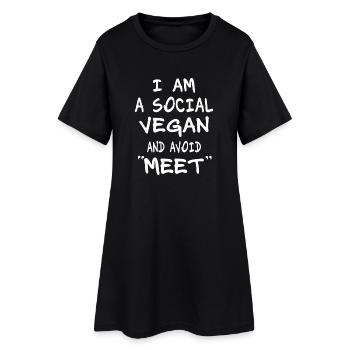 Végétalien social - Robe T-shirt Femme - noir - Devant