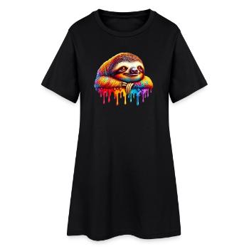 Paresse - Robe T-shirt Femme - noir - Devant