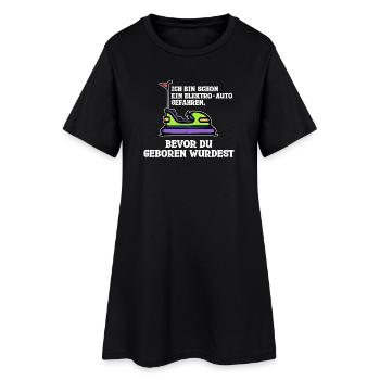 Energiespeicher Tanken Statement E-auto Energie - Frauen T-Shirt-Kleid - Schwarz - Vorne
