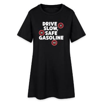Déclaration de ravitaillement en carburant du stockage d’énergie de la pompe à essence - Robe T-shirt Femme - noir - Devant