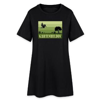Héroïne de jardin féminine rétro/vintage - Robe T-shirt Femme - noir - Devant