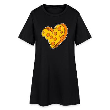 Cœur de fromage - Robe T-shirt Femme - noir - Devant