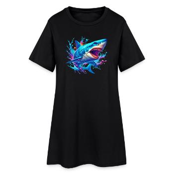Requin - Robe T-shirt Femme - noir - Devant