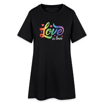 Mois de la fierté LGBT - Love is Love - Robe T-shirt Femme - noir - Devant