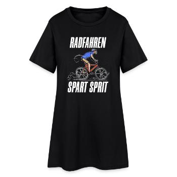 Elektrische Energie Fahrrad Tanken Statement Strom - Frauen T-Shirt-Kleid - Schwarz - Vorne
