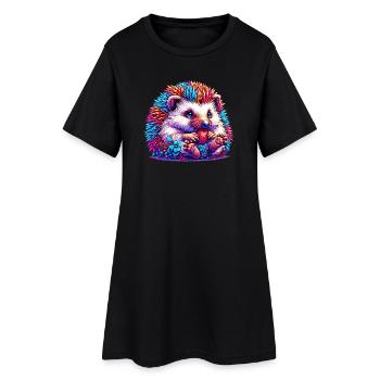 Hérisson - Robe T-shirt Femme - noir - Devant