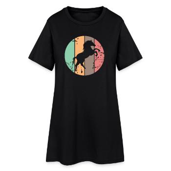 Icônes d’illustration d’animaux de galop de chevaux de couleurs rétro - Robe T-shirt Femme - noir - Devant