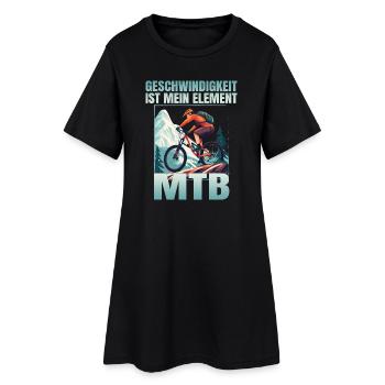 Geschwindigkeit ist mein Element - Frauen T-Shirt-Kleid - Schwarz - Vorne
