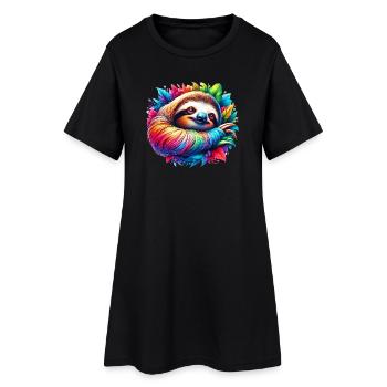 Paresse - Robe T-shirt Femme - noir - Devant
