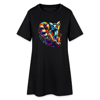 Lémurien - Robe T-shirt Femme - noir - Devant