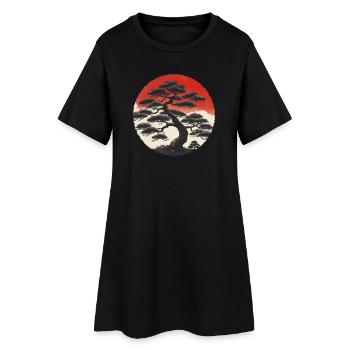 Paysage Asiatique - Robe T-shirt Femme - noir - Devant