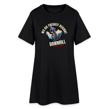 Downhill: Wo die Freiheit beginnt - Frauen T-Shirt-Kleid - Schwarz - Vorne