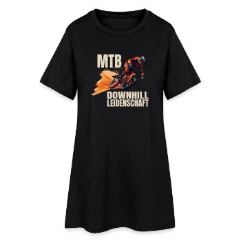 Downhill Leidenschaft - Frauen T-Shirt-Kleid - Schwarz - Vorne