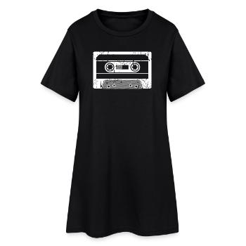 Cassette de musique rétro classique vintage logo icône - Robe T-shirt Femme - noir - Devant