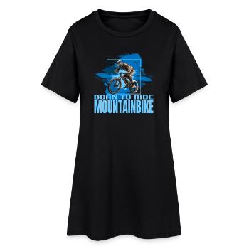 Born to ride Mountainbike - Frauen T-Shirt-Kleid - Schwarz - Vorne