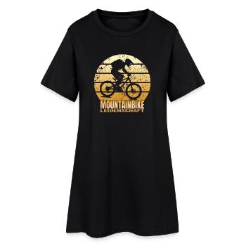 Mountainbike Leidenschaft - Frauen T-Shirt-Kleid - Schwarz - Vorne