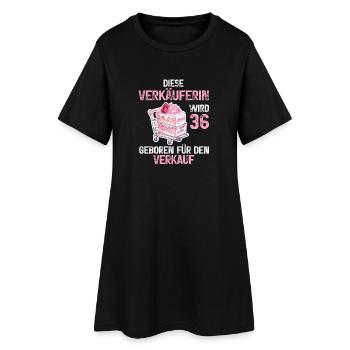 Verkäuferin 36 Geburtstag Verkaufen Beruf Spruch - Frauen T-Shirt-Kleid - Schwarz - Vorne