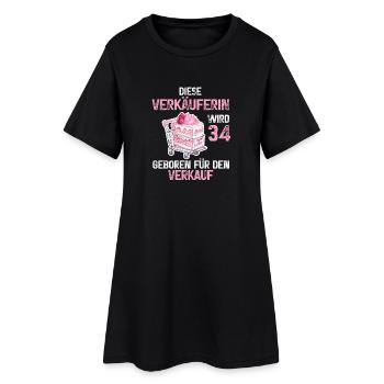 Verkäuferin 34 Geburtstag Verkauf Beruf 34 Jahre - Frauen T-Shirt-Kleid - Schwarz - Vorne