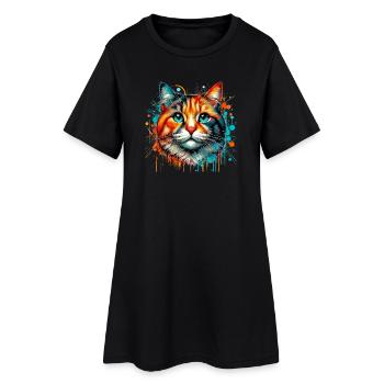 Chat - Robe T-shirt Femme - noir - Devant