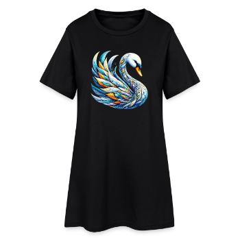 Cygne - Robe T-shirt Femme - noir - Devant