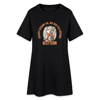 Freiheit beginnt da, wo der Fels beginnt - Frauen T-Shirt-Kleid - Schwarz - Vorne