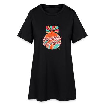 Une inspiration éclatante dans un style rétro - Robe T-shirt Femme - noir - Devant
