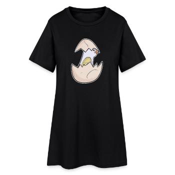 Baby Bird Dove Toddler Motif - Women’s T-Shirt Dress - black - Front