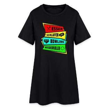 Eat Sleep Repeat bowling - Women’s T-Shirt Dress - black - Front