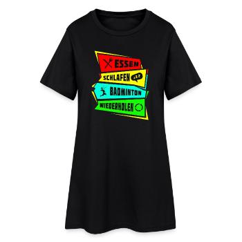 Eat Sleep Repeat badminton - Women’s T-Shirt Dress - black - Front