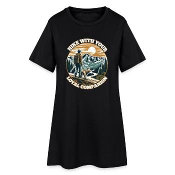 RANDONNEZ AVEC VOTRE FIDÈLE COMPAGNON - Robe T-shirt Femme - noir - Devant