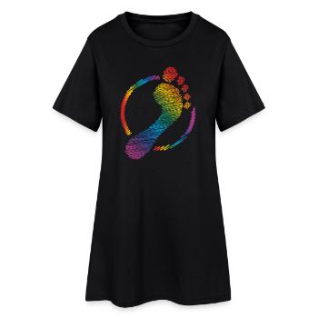 rainbow footprint rainbow footprint - Women’s T-Shirt Dress - black - Front