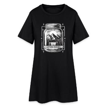 Paysage de montagne en verre Camping en plein air Nature Art - Robe T-shirt Femme - noir - Devant