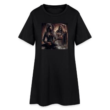 Guitariste et la faucheuse - Robe T-shirt Femme - noir - Devant