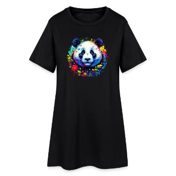 Panda - Robe T-shirt Femme - noir - Devant