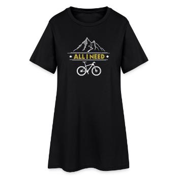 Mountainbike Spruch All I Need  - Frauen T-Shirt-Kleid - Schwarz - Vorne
