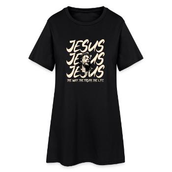 Motif de Jésus avec une couronne d’épines - Robe T-shirt Femme - noir - Devant