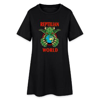 REPTILIEN - Robe T-shirt Femme - noir - Devant