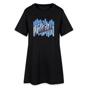 Montagne glacée Sports d’hiver Ski Vacances de ski - Robe T-shirt Femme - noir - Devant