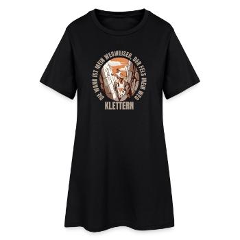 Die Wand ist mein Wegweiser, der Fels mein Weg - Frauen T-Shirt-Kleid - Schwarz - Vorne