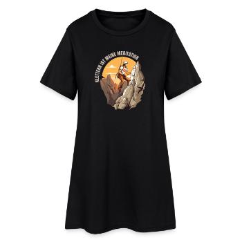 Klettern ist meine Meditation - Frauen T-Shirt-Kleid - Schwarz - Vorne