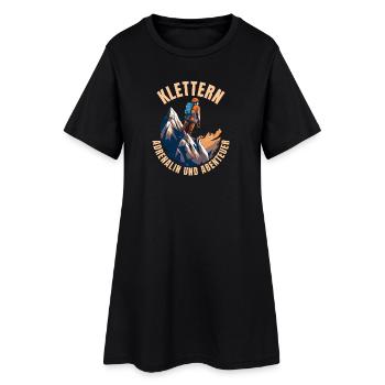 Adrenalin und Abenteuer - Frauen T-Shirt-Kleid - Schwarz - Vorne