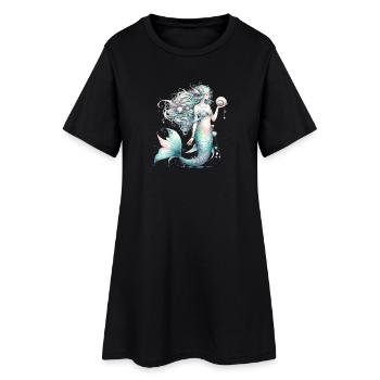 magical mermaid in pastel colors - Women’s T-Shirt Dress - black - Front