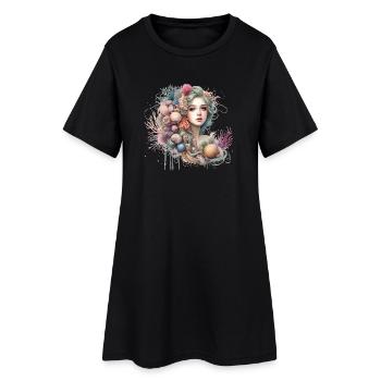 Fantastique, Sirène, Oeuvre, Coloré, - Robe T-shirt Femme - noir - Devant