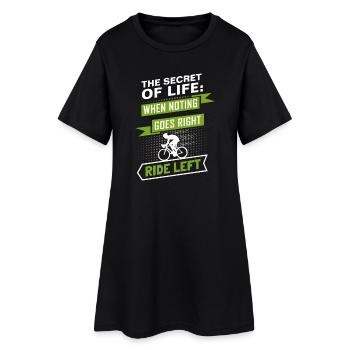 Vélo à gauche en disant Cadeau cycliste - Robe T-shirt Femme - noir - Devant